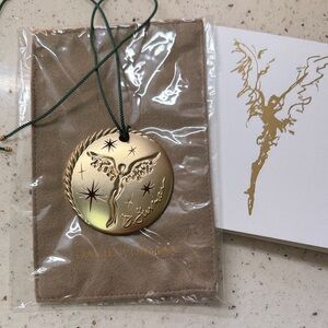 David Yurman Gold Angel Medallion with Green Cord